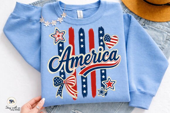 America Coquette Stripes PNG: A Fresh Take on Patriotic Style
