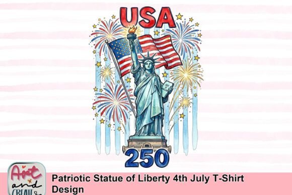 Celebrate Independence: The Patriotic Statue of Liberty 4th July T-Shirt Design