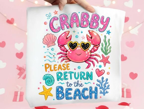 Crabby Please: Vacation Vibes in a Pink Crab Design