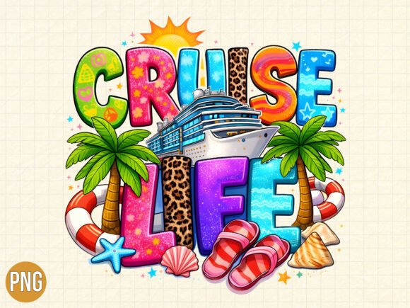 Cruise Life Summer Vacation Design PNG