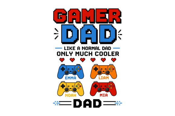 Gamer Dad Custom Kids Name Design: Retro Fun for Modern Creators