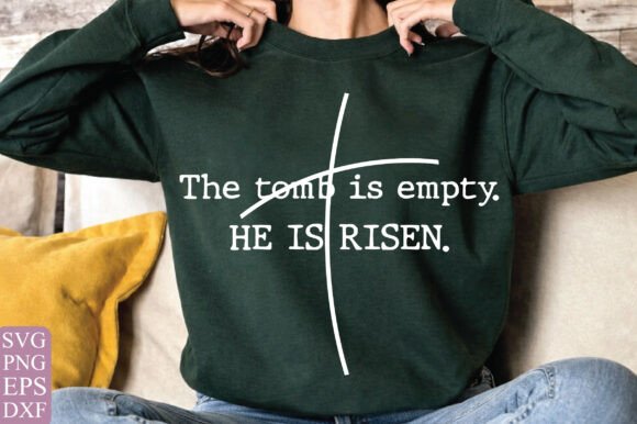 He is Risen PNG Easter Tomb Design SVG