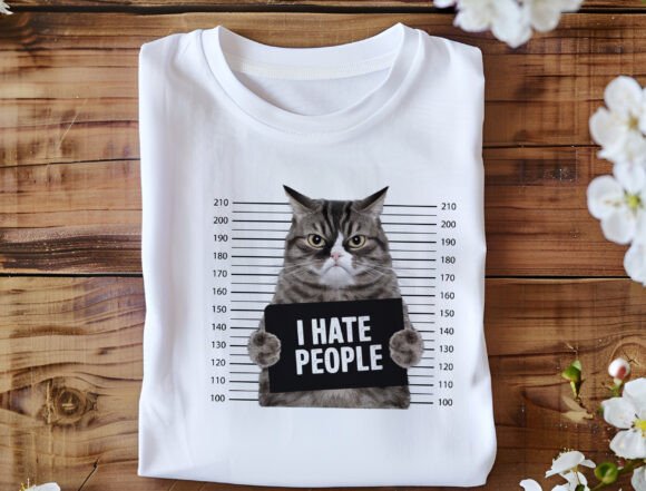 I Hate People Cat Png: A Funny Cat Design for Introverts