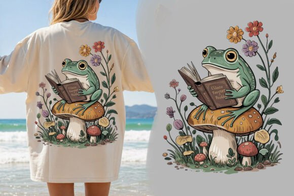 Reading Frog Mushroom PNG: A Storybook Vibe for Your Designs