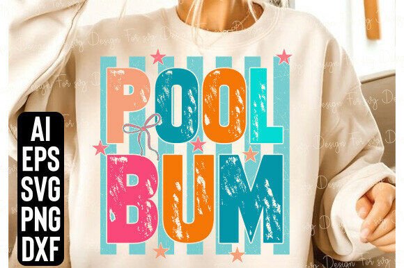 Trendy Summer Design Preppy Pool Bum PNG: Your Go-To Summer Asset