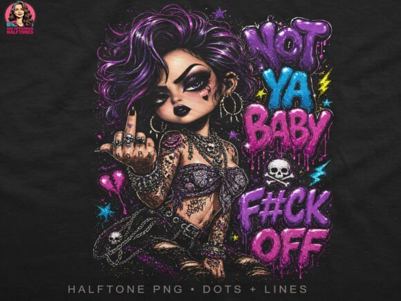 Unleash Your Brand's Edge with Rebel Girl Halftone Quote Art