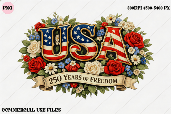 USA 250 Years of Freedom Floral Design: A Creative Asset for Patriotic Projects